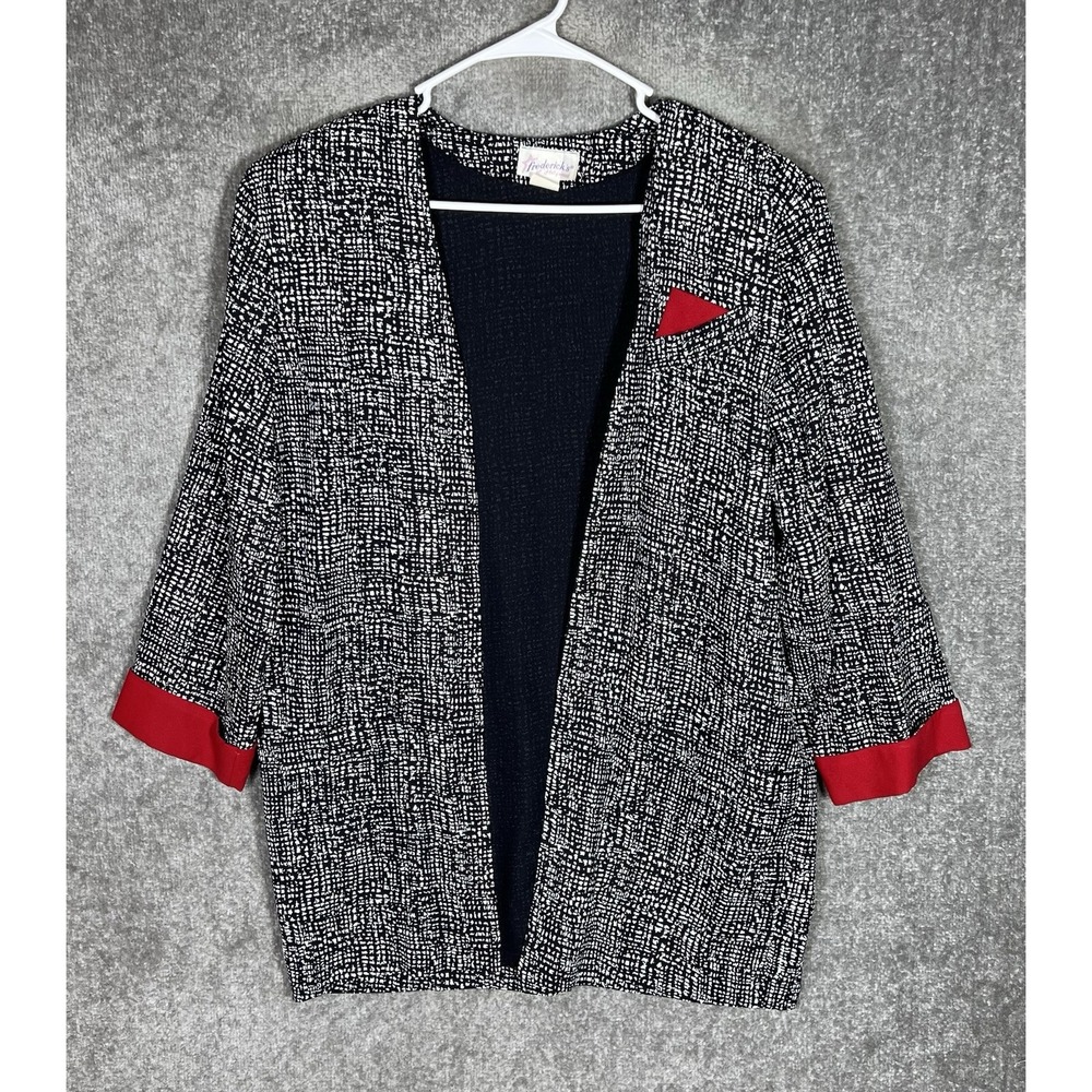 Vintage Fredericks Of Hollywood Open Lightweight Blazer Womens Sz 11/12 Pockets